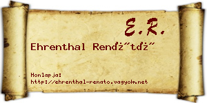 Ehrenthal Renátó névjegykártya